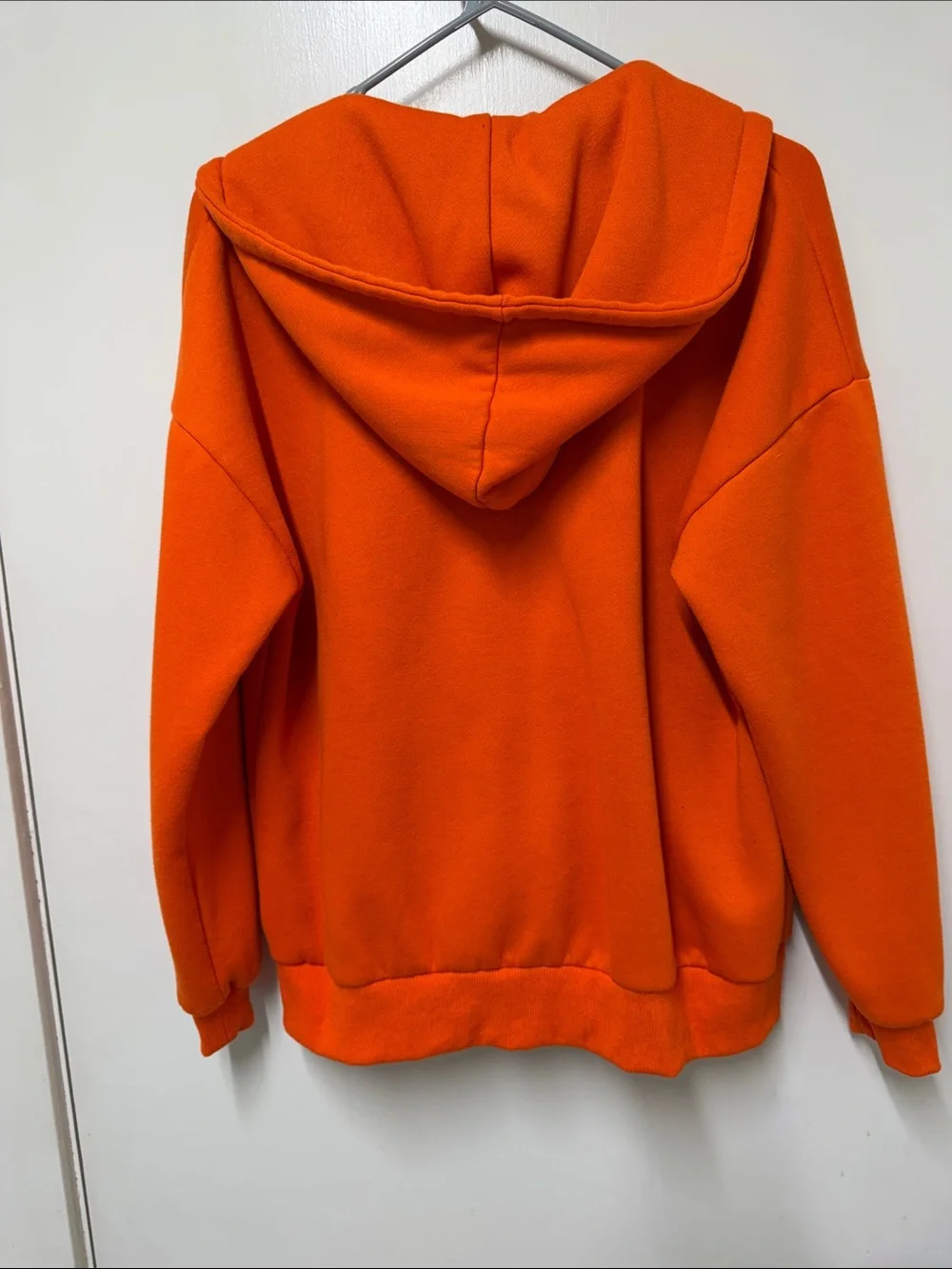 Men's Orange Zip-Up Hoodie Lightweight Shirt Jacket